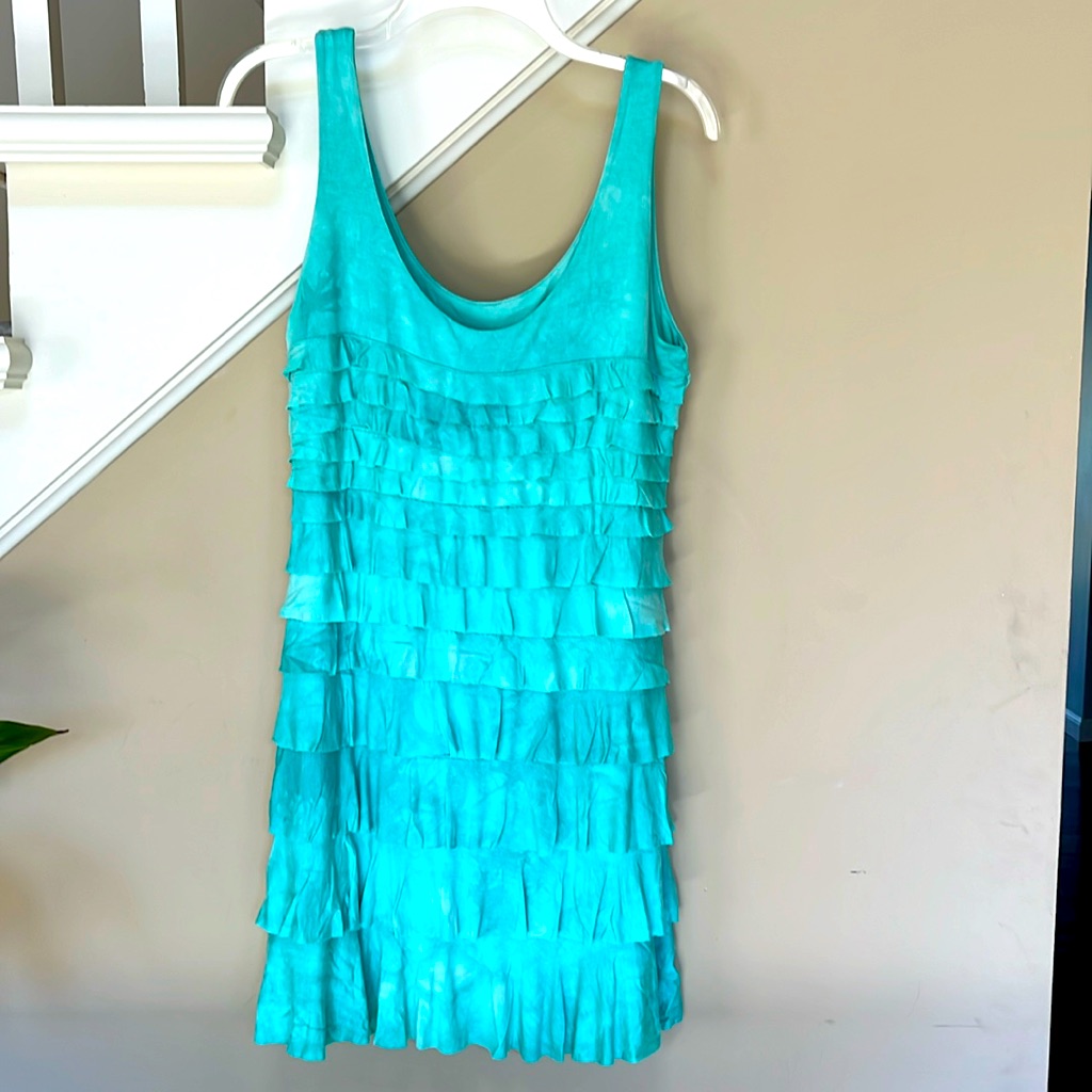 Isle By Melis Kozan Green Ruffle Cha Cha Dress.
